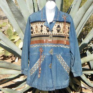 SOLD - Santa Fe/ Taos  Style Ladies Denim Jacket